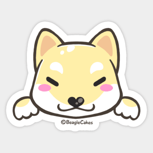 Cute Shiba Inu Puppy (Cream) Sticker